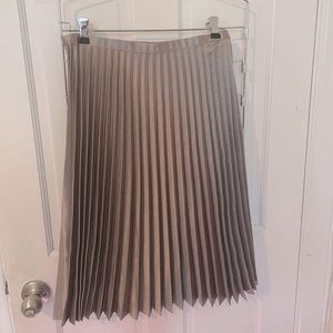 Silver pleated maxi skirt Banana Republic